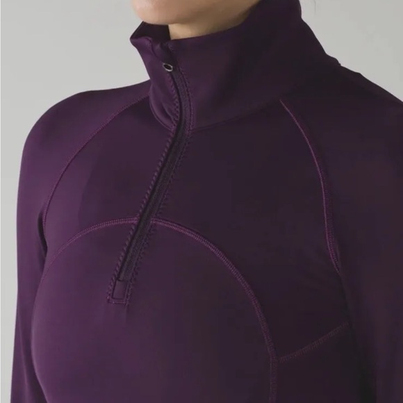 Lululemon Athletica First Mile Eggplant Magenta 1/4 Zip Pullover Jacket Size 2 - Picture 4 of 7